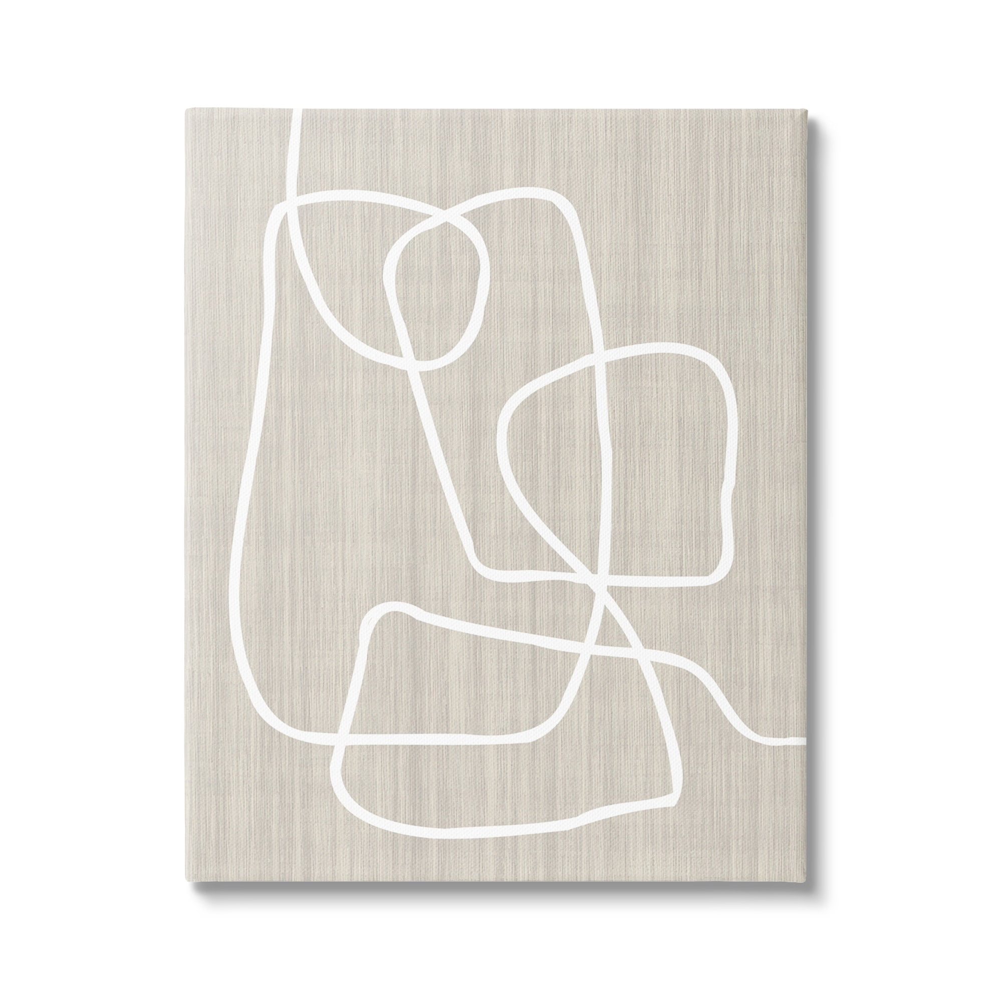 Stupell Industries Minimal White Line Beige Grain Pattern Modern Canvas Wall Art, 30 x 40, Design by Alpenglow Workshop
