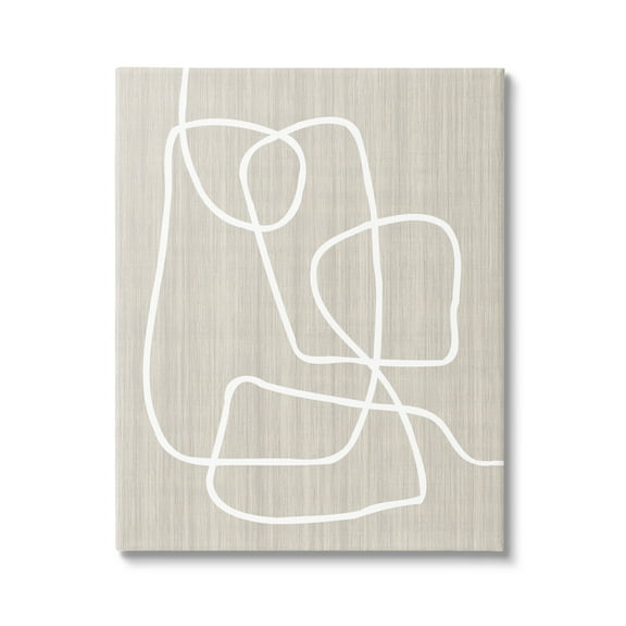 Stupell Industries Minimal White Line Beige Grain Pattern Modern Canvas Wall Art, 30 x 40, Design by Alpenglow Workshop