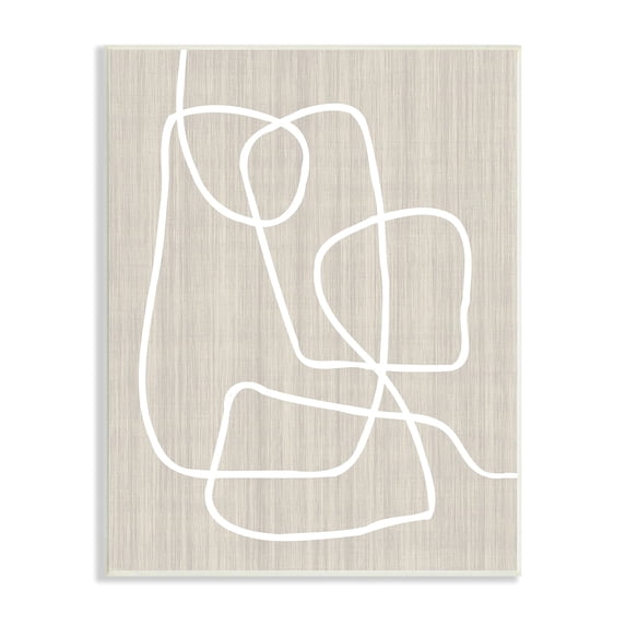 Stupell Industries Minimal White Line Beige Grain Pattern Modern Wood Wall Art, 10 x 15, Design by Alpenglow Workshop