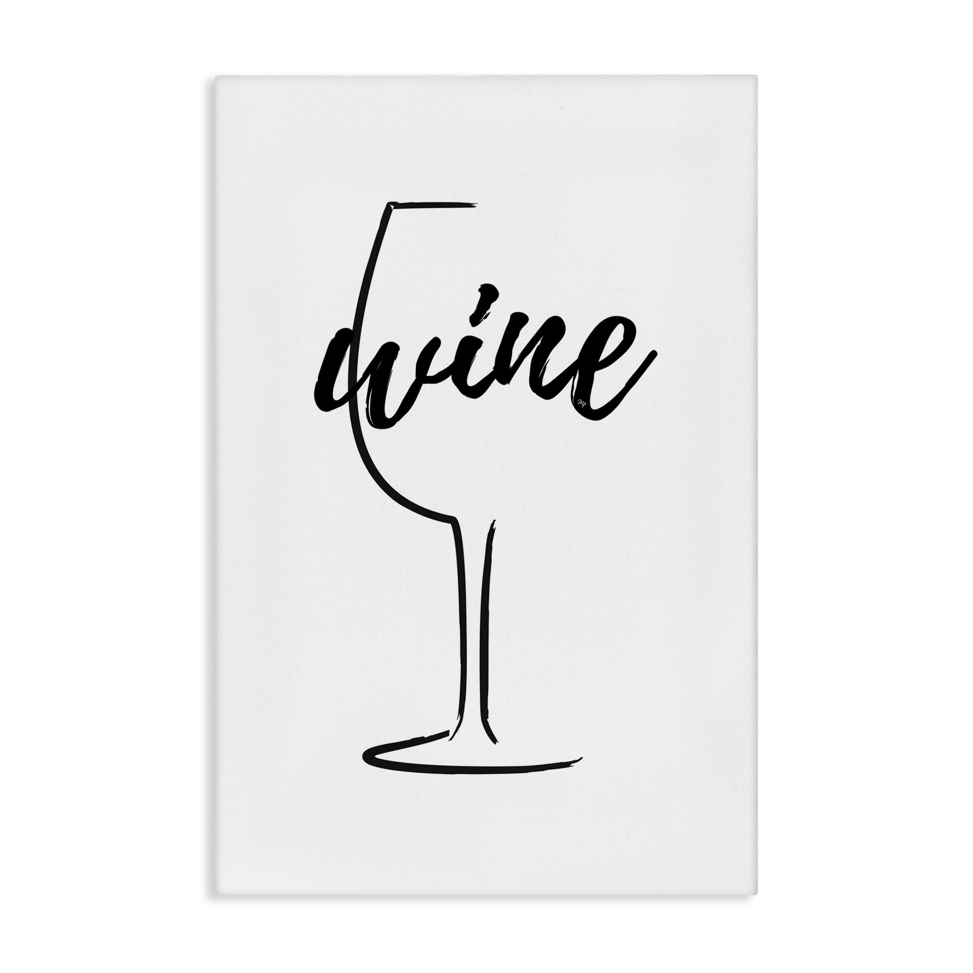 Stupell Industries Minimal Wine Glass Food & Beverage Painting Gallery Wrapped Canvas Art Print Wall Art, 30 x 45