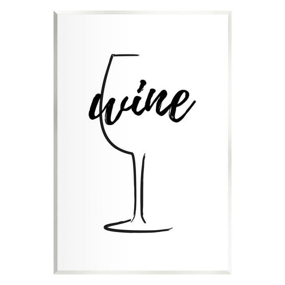 Stupell Industries Minimal Wine Glass Food & Beverage Painting Unframed Art Print Wall Art, 10 x 15