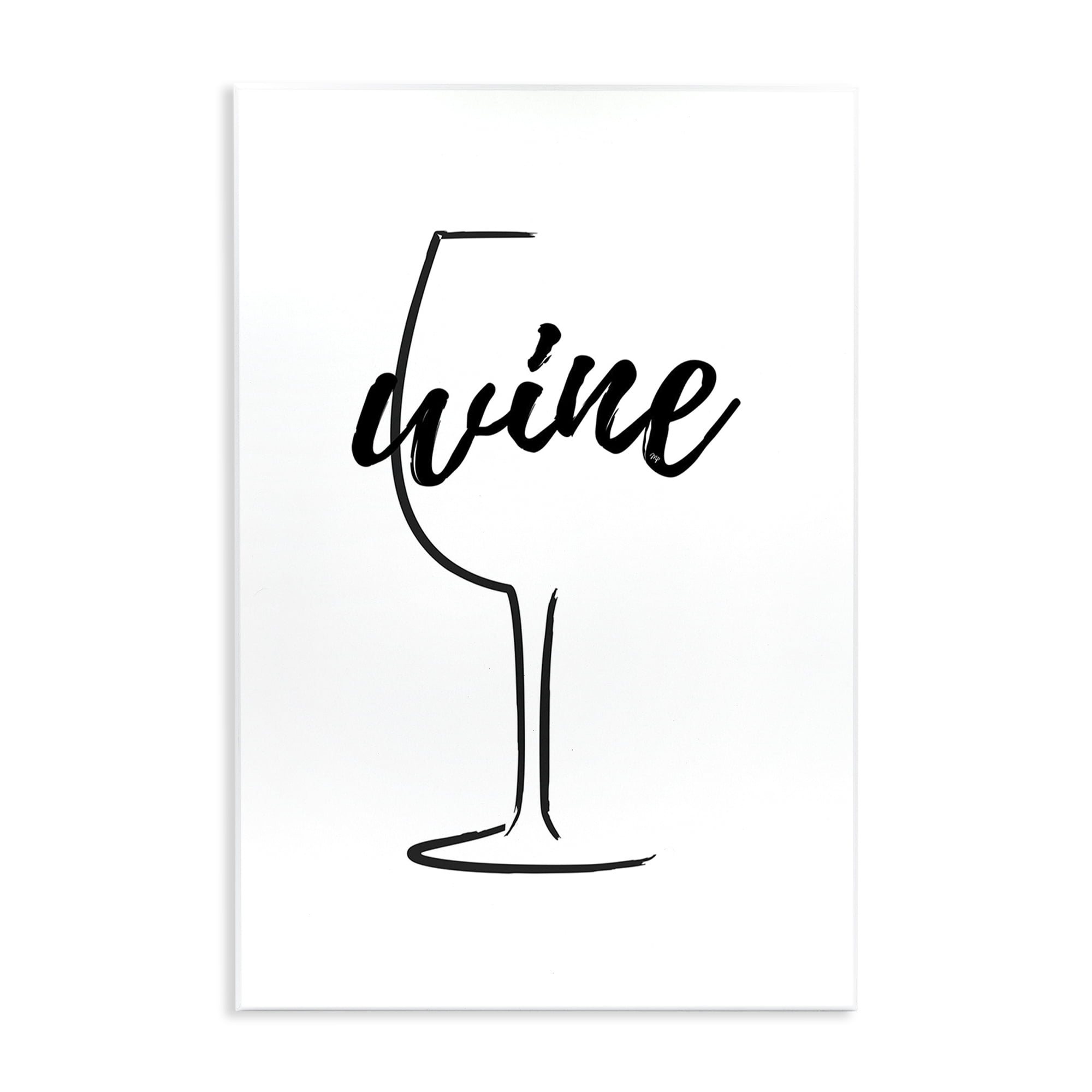Stupell Industries Minimal Wine Glass Food & Beverage Painting Unframed Art Print Wall Art, 10 x 15