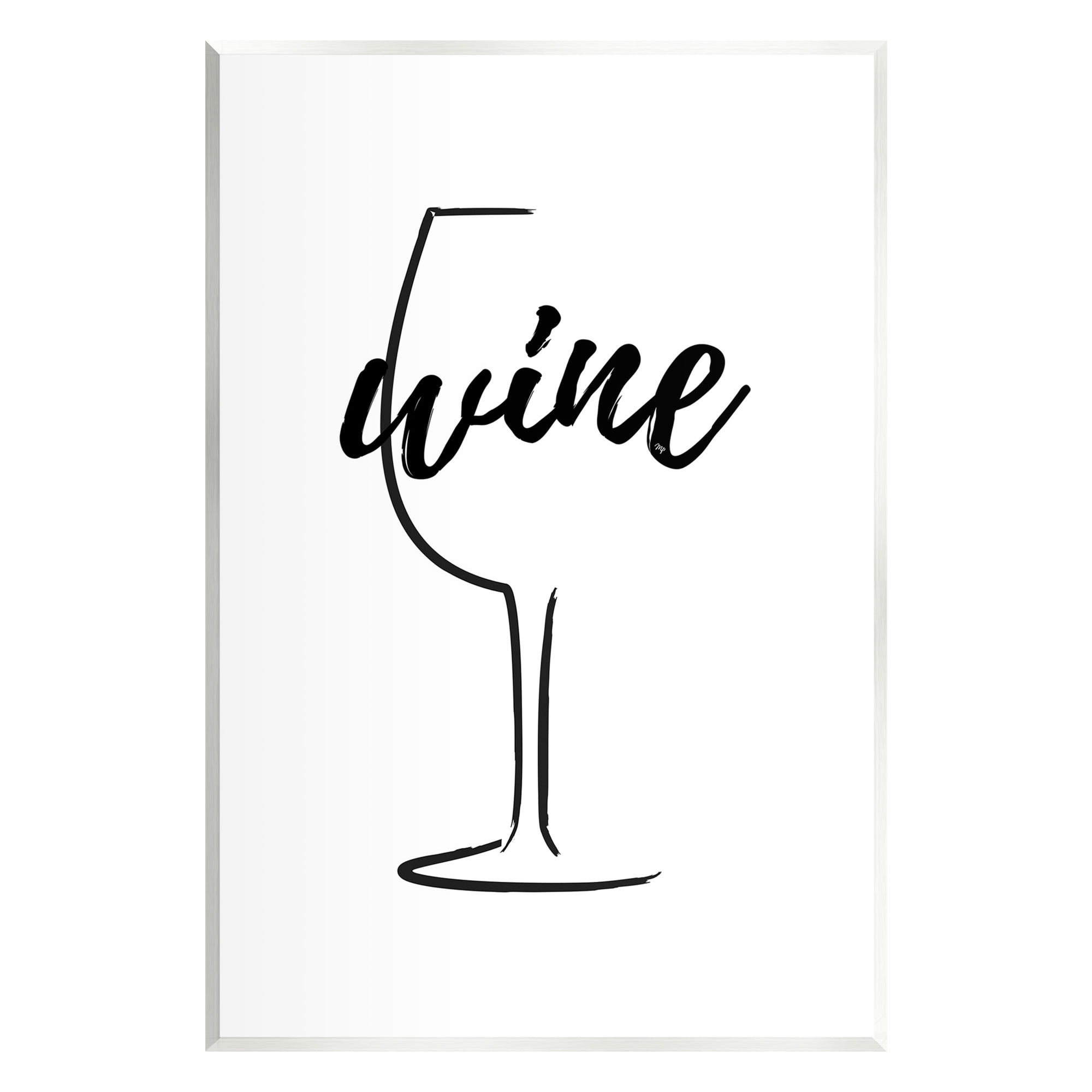 Stupell Industries Minimal Wine Glass Food & Beverage Painting Unframed Art Print Wall Art, 13 x 19