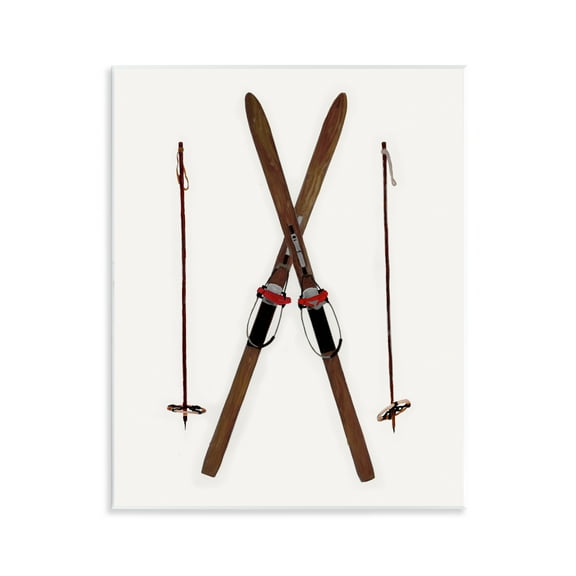 Stupell Industries Minimal Winter Skis Sports Painting Unframed Art Prints Wall Art, 11 x 14