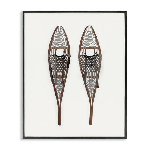 Stupell Industries Minimal Winter Snow Shoes Sports Painting Black Framed Art Prints Wall Art, 11 x 14