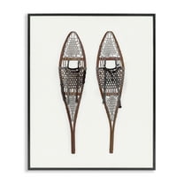 Stupell Industries Minimal Winter Snow Shoes Sports Painting Black Framed Art Prints Wall Art, 11 x 14