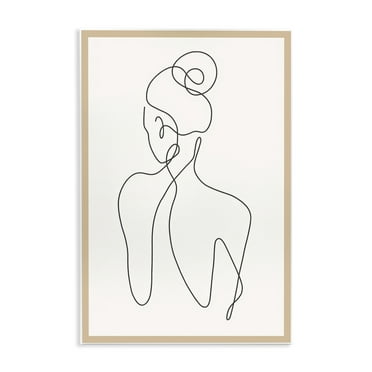 Stupell Industries Minimal Woman Line Drawing People Painting Unframed Art Print Wall Art, 10 x 15