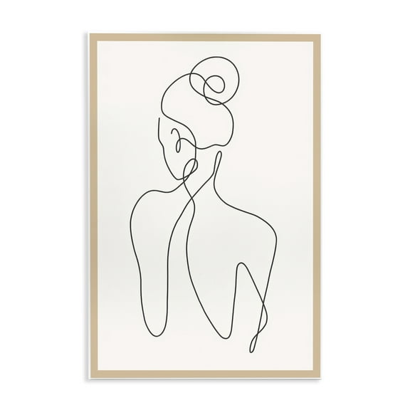 Stupell Industries Minimal Woman Line Drawing People Painting Unframed Art Print Wall Art, 13 x 19