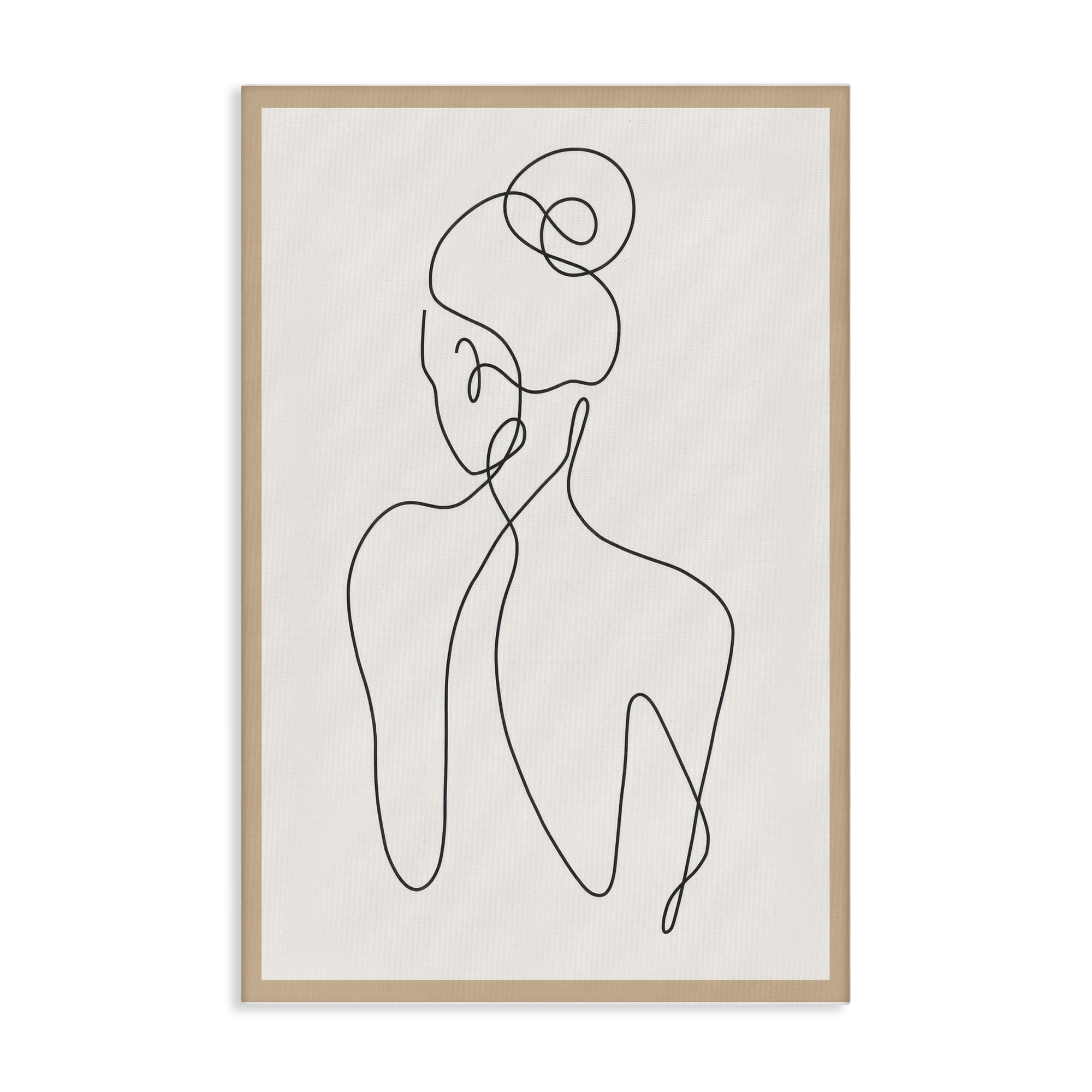 Stupell Industries Minimal Woman Line Drawing People Painting Wrapped Canvas Canvas Art Print Wall Art, 20 x 30