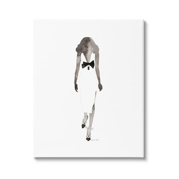Stupell Industries Minimal Woman on White Beauty & Fashion Painting Gallery Wrapped Canvas Print Wall Art, 16 x 20