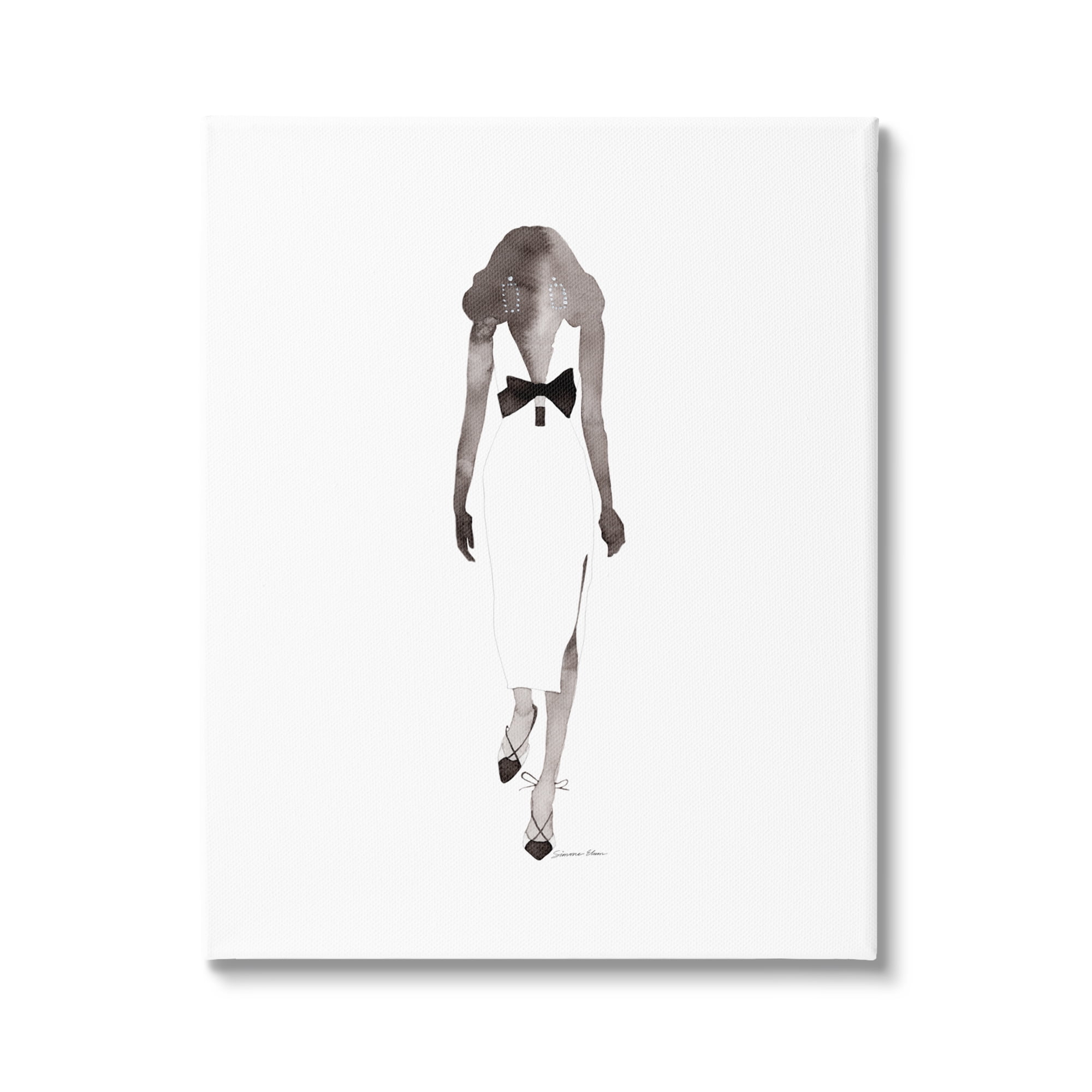 Stupell Industries Minimal Woman on White Beauty & Fashion Painting Gallery Wrapped Canvas Print Wall Art, 36 x 48