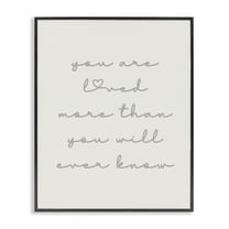 Stupell Industries Minimal You Are Loved Typography Painting Black Framed Art Print Wall Art, 11 x 14