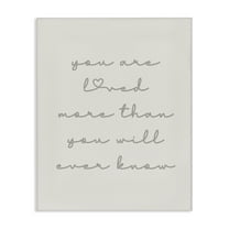 Stupell Industries Minimal You Are Loved Typography Painting Gallery Wrapped Canvas Art Print Wall Art, 16 x 20