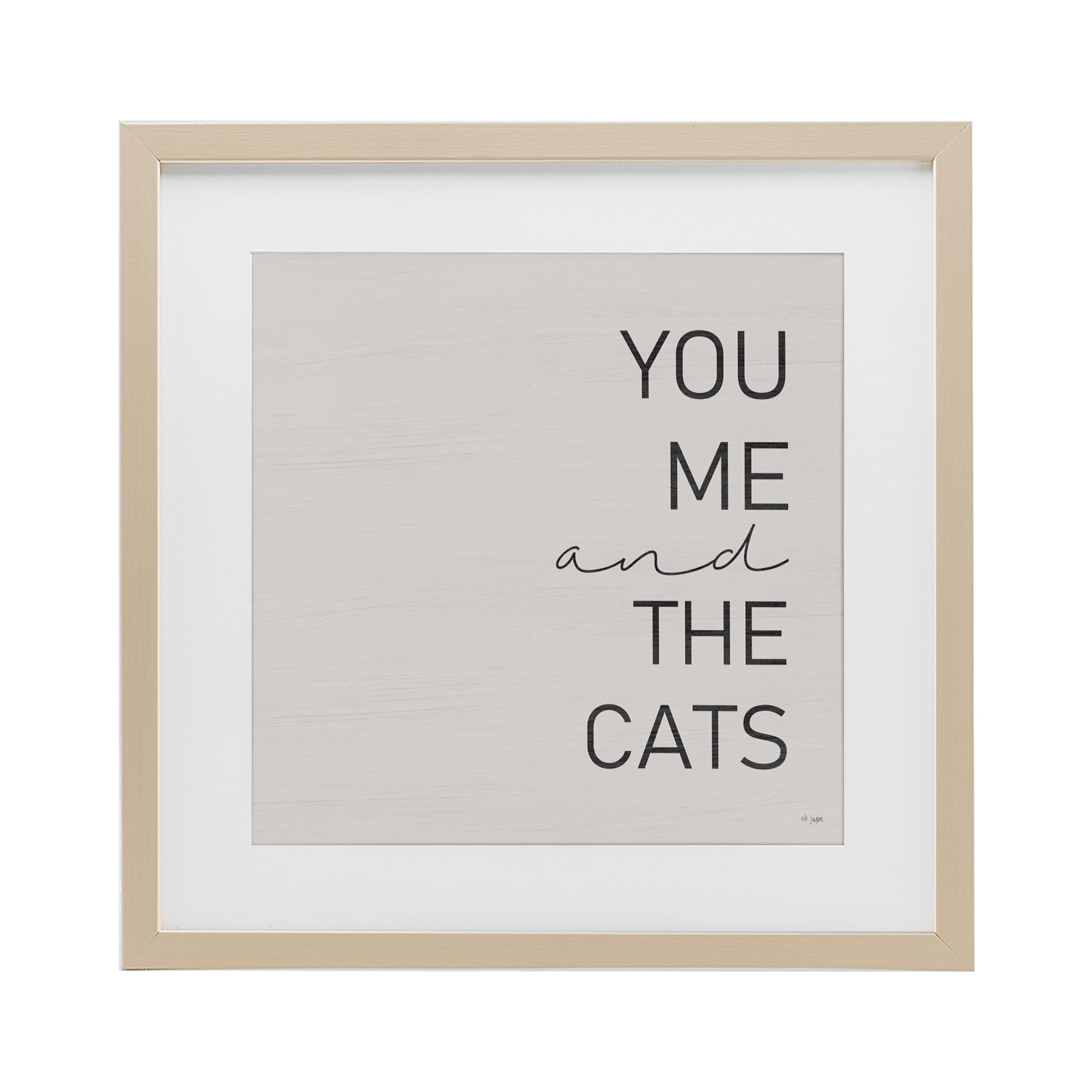 Stupell Industries Minimal You Me & Cats Birch Framed Print Under Glass, design by Jaxn Blvd.