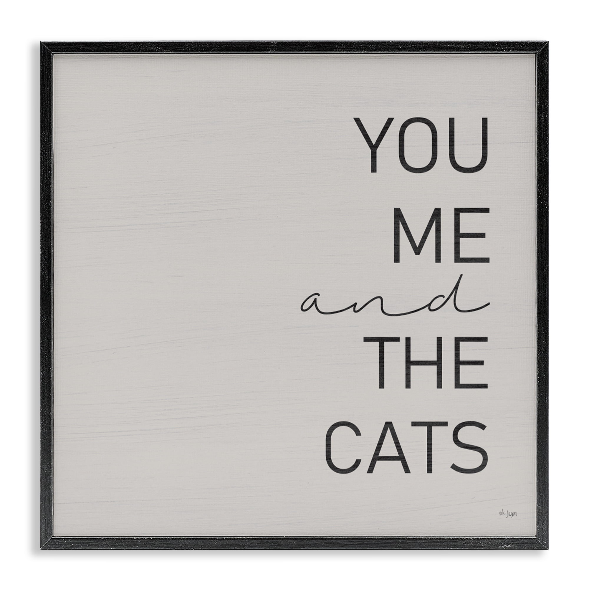 Stupell Industries Minimal You Me & Cats Black Framed Giclee Art, design by Jaxn Blvd.