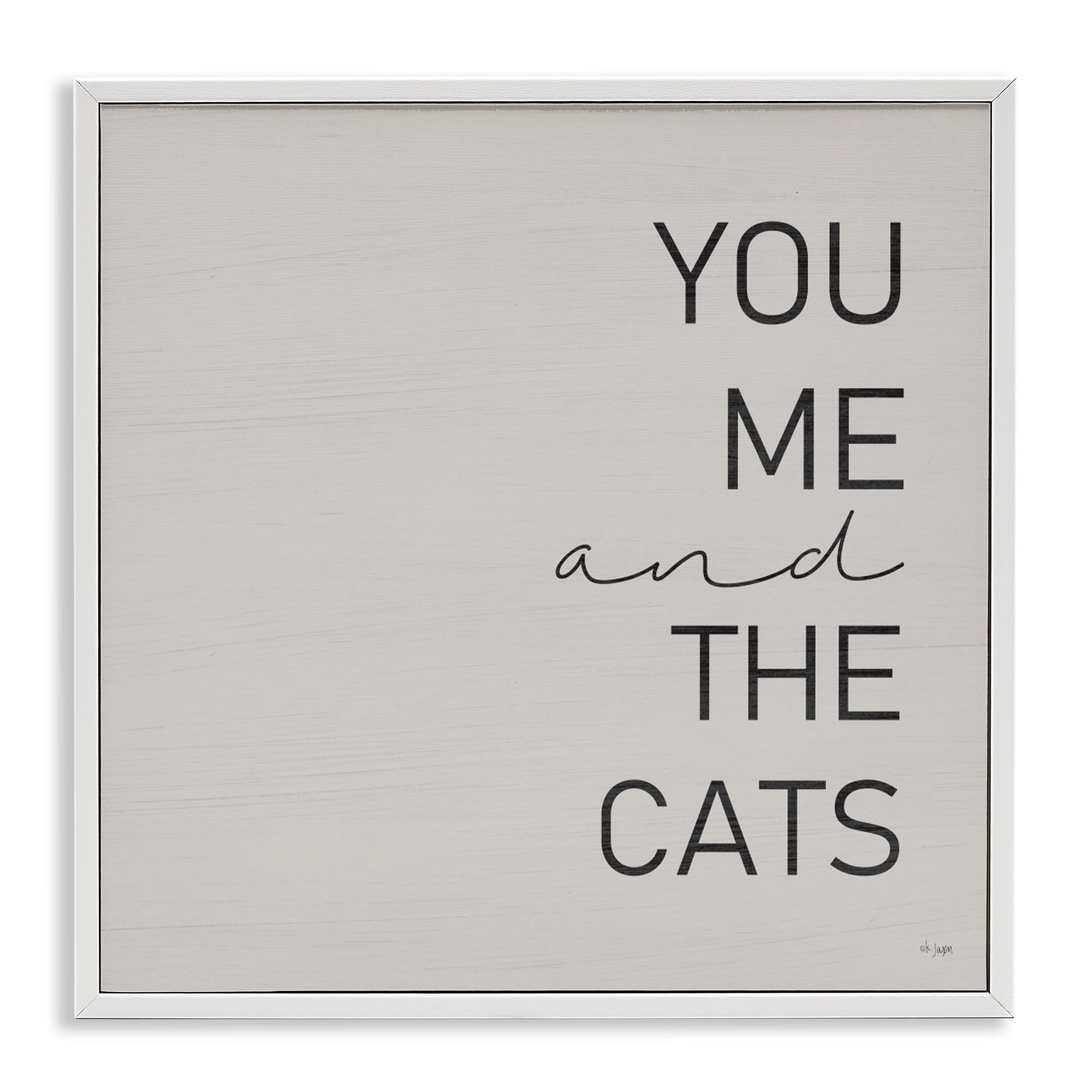 Stupell Industries Minimal You Me & Cats White Framed Giclee Art, design by Jaxn Blvd.