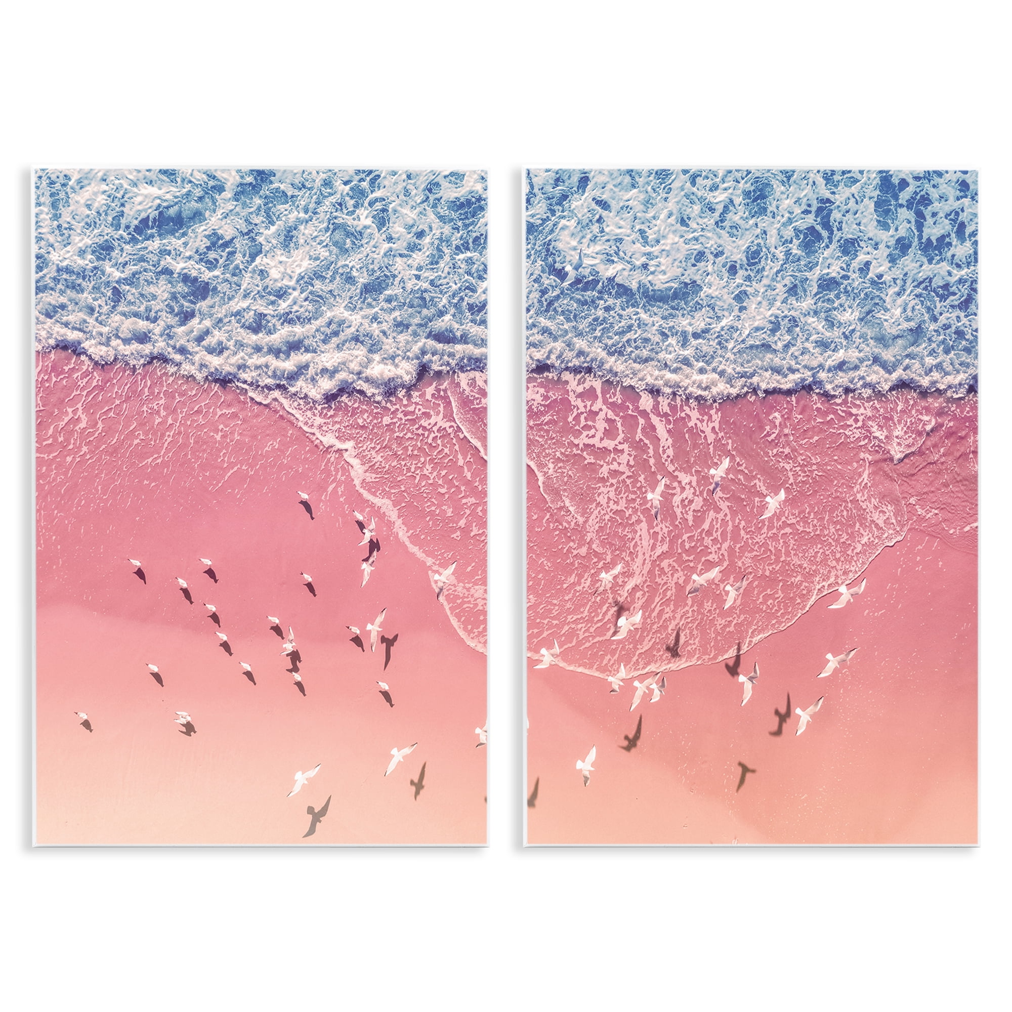 Stupell Industries Minimalist Aerial Beach Nautical & Beach Photography Unframed Art Print Wall Art, 10 x 15, Set of 2