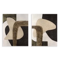 Stupell Industries Minimalist Brown Beige Shapes Abstract Painting Unframed Art Print Wall Art, 11 x 14, Set of 2