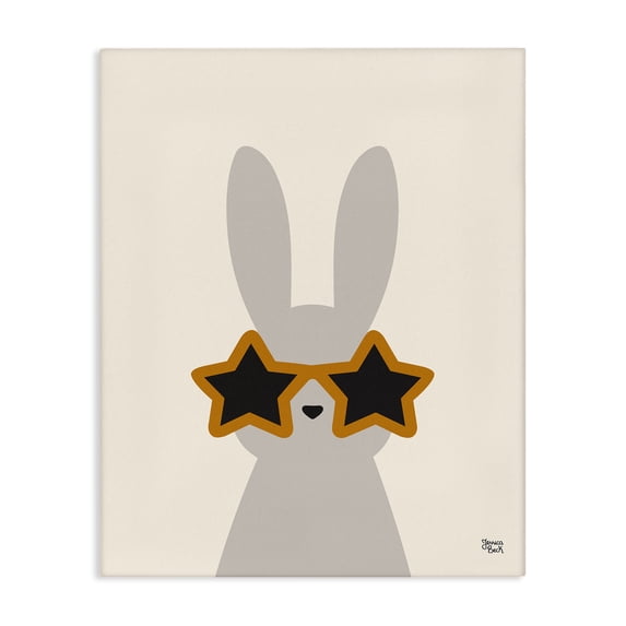 Stupell Industries Minimalist Bunny & Star Sunglasses Canvas Art, 24 x 30, by Jessica Beck
