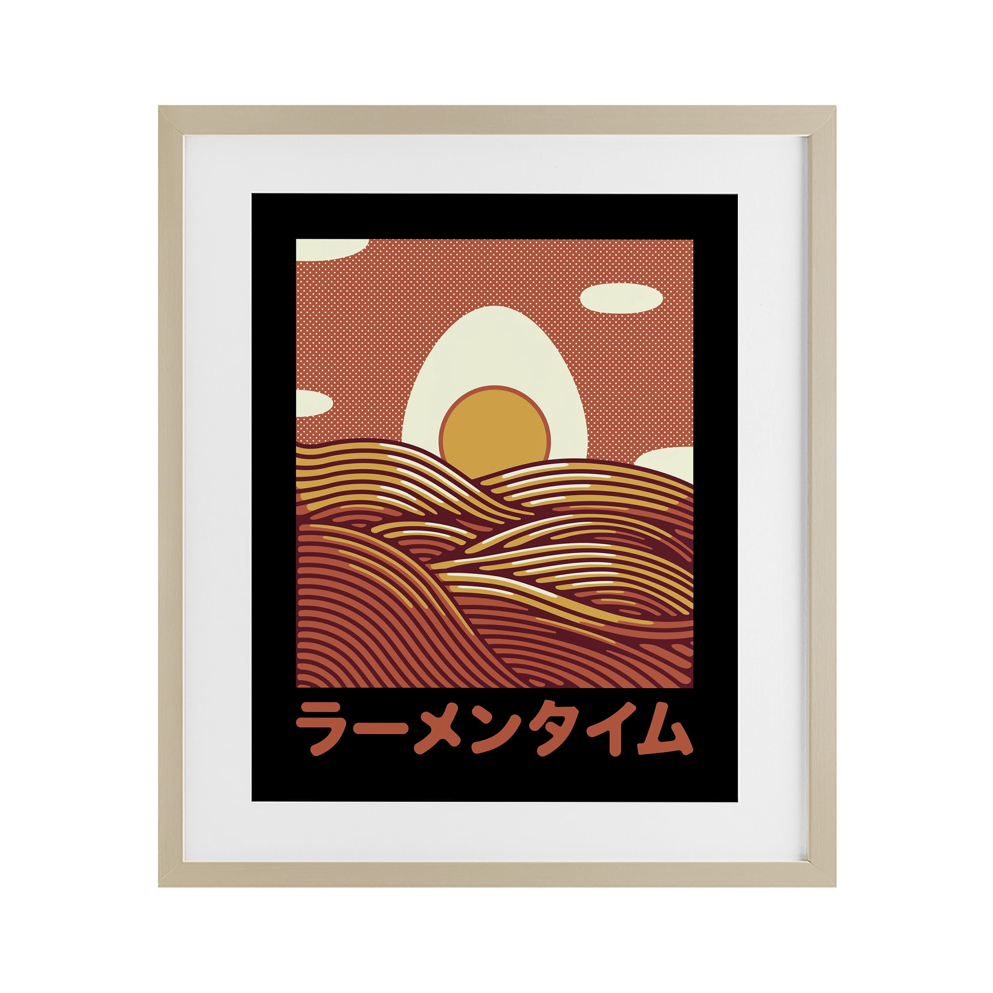 Stupell Industries Minimalist Egg & Ramen Sunset Birch Framed Print Under Glass, design by Tobe Fonseca