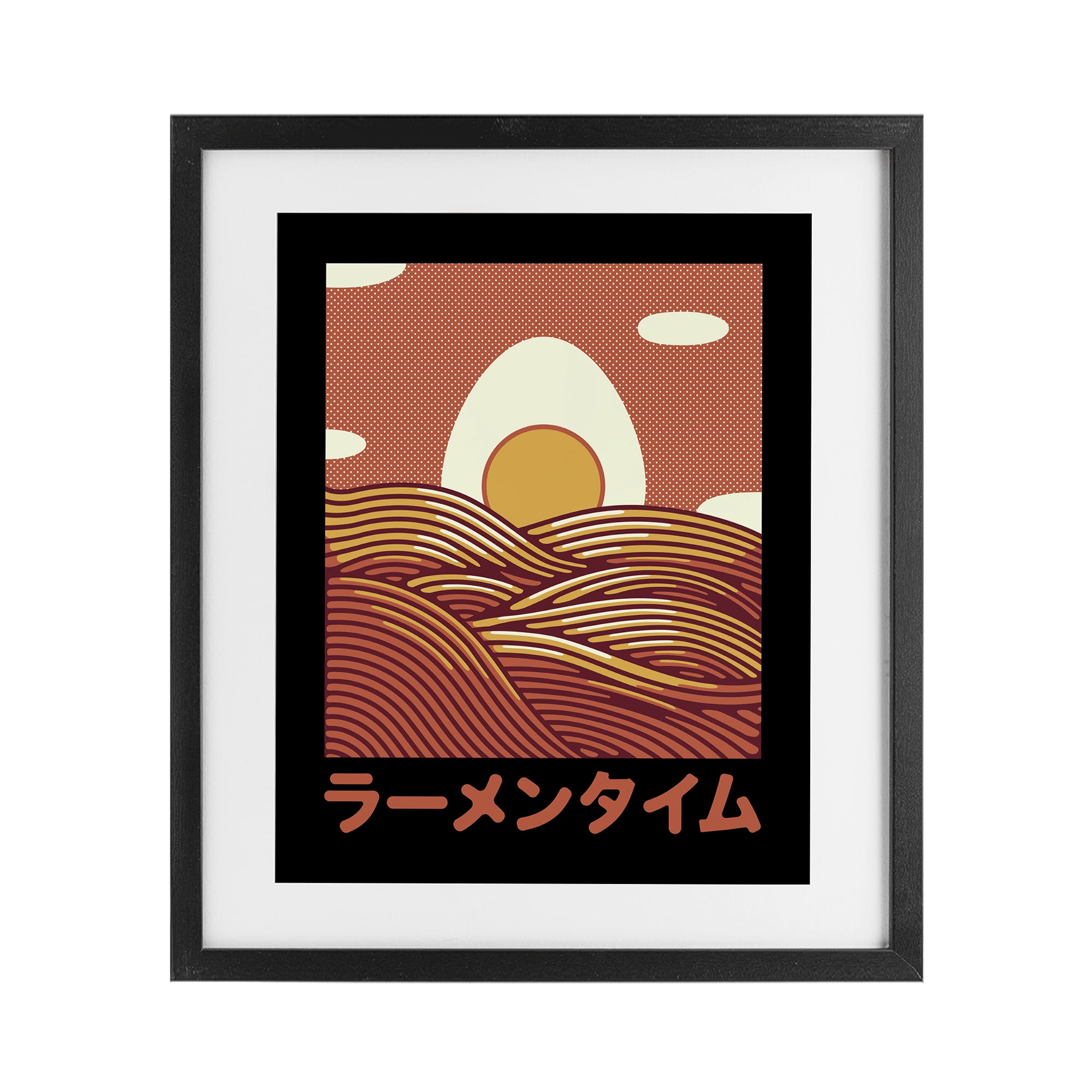 Stupell Industries Minimalist Egg & Ramen Sunset Black Framed Print Under Glass, design by Tobe Fonseca