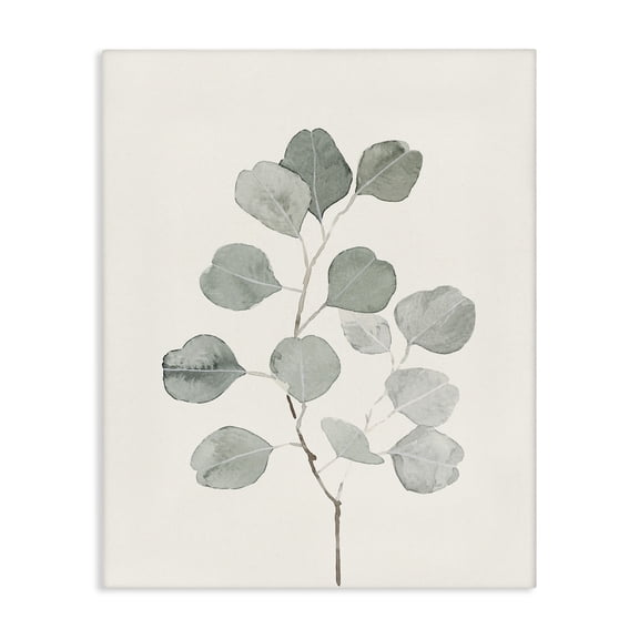 Stupell Industries Minimalist Flattened Sage Botanical Stem Delicate Leaf Plant Canvas Art, 30 x 40, by Emma Caroline