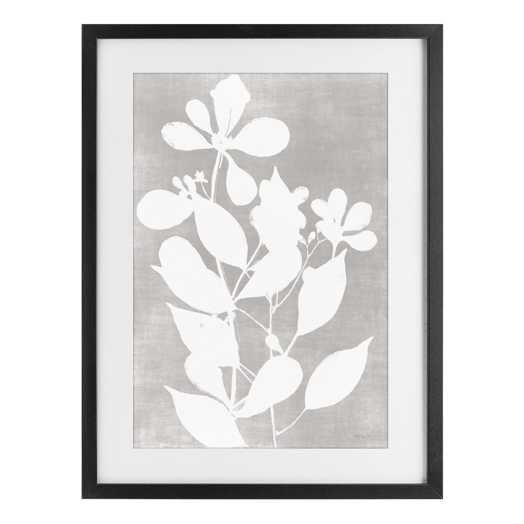 Stupell Industries Minimalist Foliage Impression Black Framed Print Under Glass, design by Stellar Design Studio