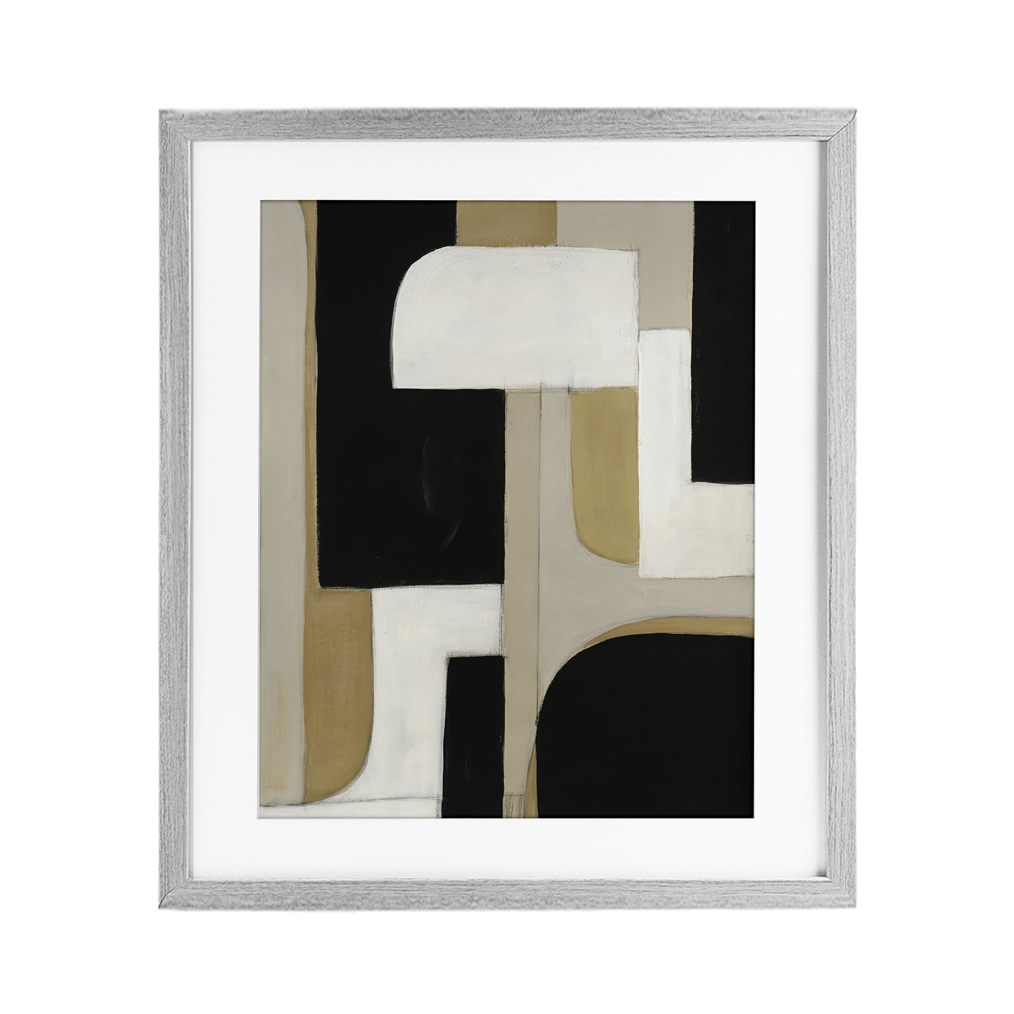 Stupell Industries Minimalist Geometrics in Neutrals Gray Framed Print Under Glass, design by Kippi Leonard