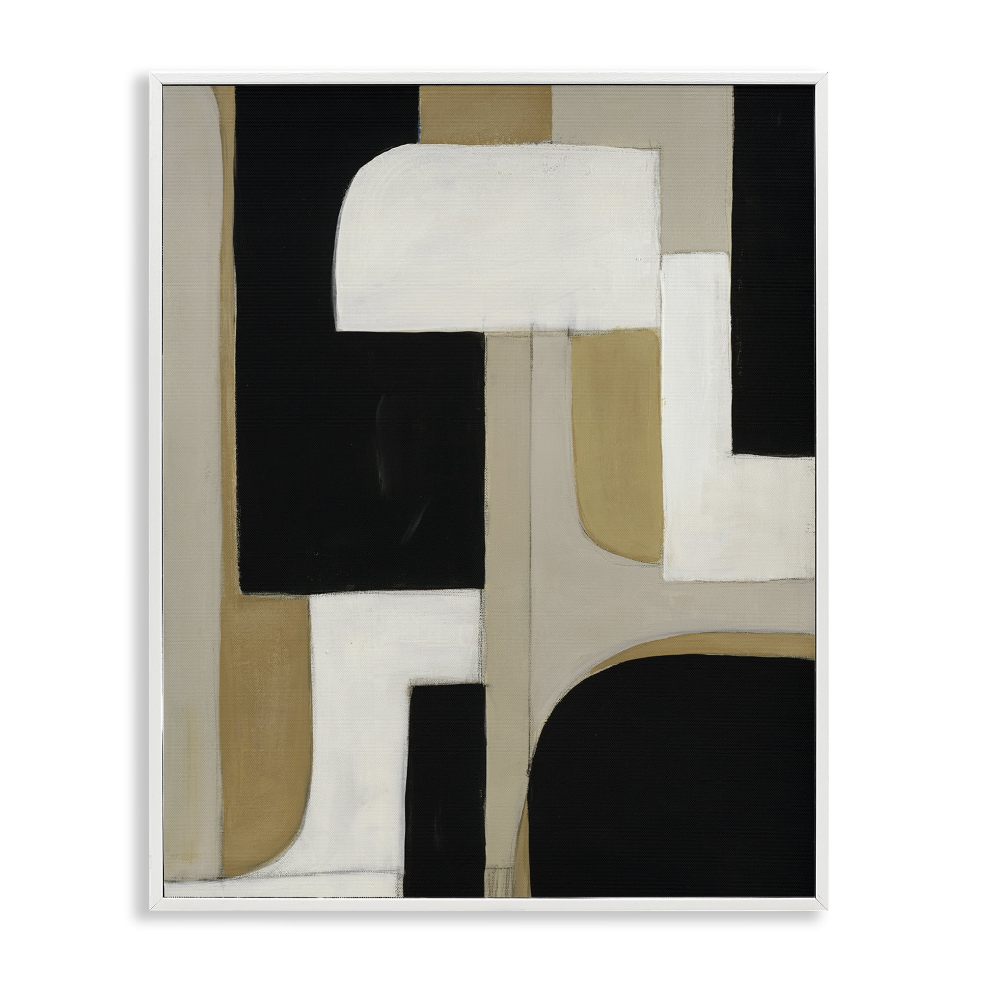 Stupell Industries Minimalist Geometrics in Neutrals White Framed Giclee Art, design by Kippi Leonard