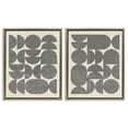 thumbnail image 1 of Stupell Industries Minimalist Modern Geometric Abstract Painting Brown Floater Framed Canvas Art Print Wall Art, 31 x 25, Set of 2, 1 of 10