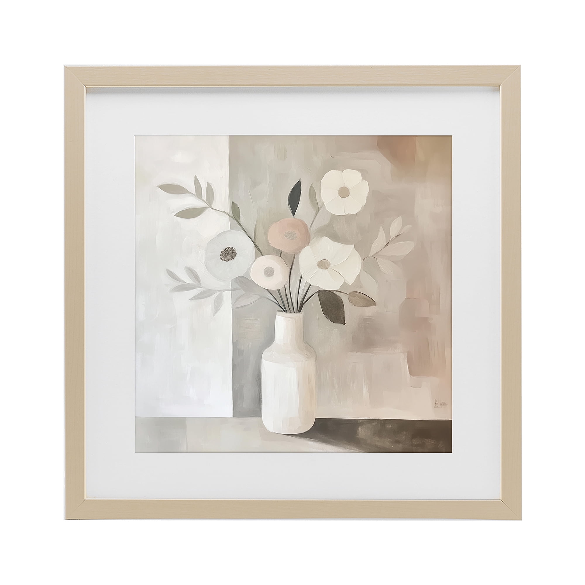 Stupell Industries Minimalist Muted Flower Vase Birch Framed Print Under Glass, design by Heidi Kuntz
