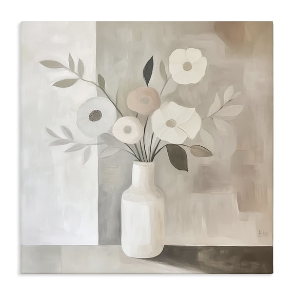 Stupell Industries Contemporary Minimalist Muted Flower Vase Canvas Art, 36 x 36, by Heidi Kuntz
