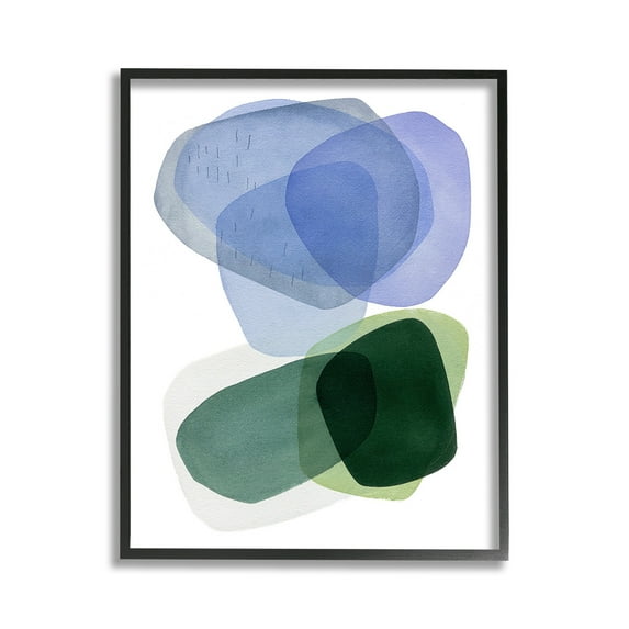 Stupell Industries Minimalist Opaque Shapes Abstract Painting Black Framed Art Print Wall Art, 11 x 14