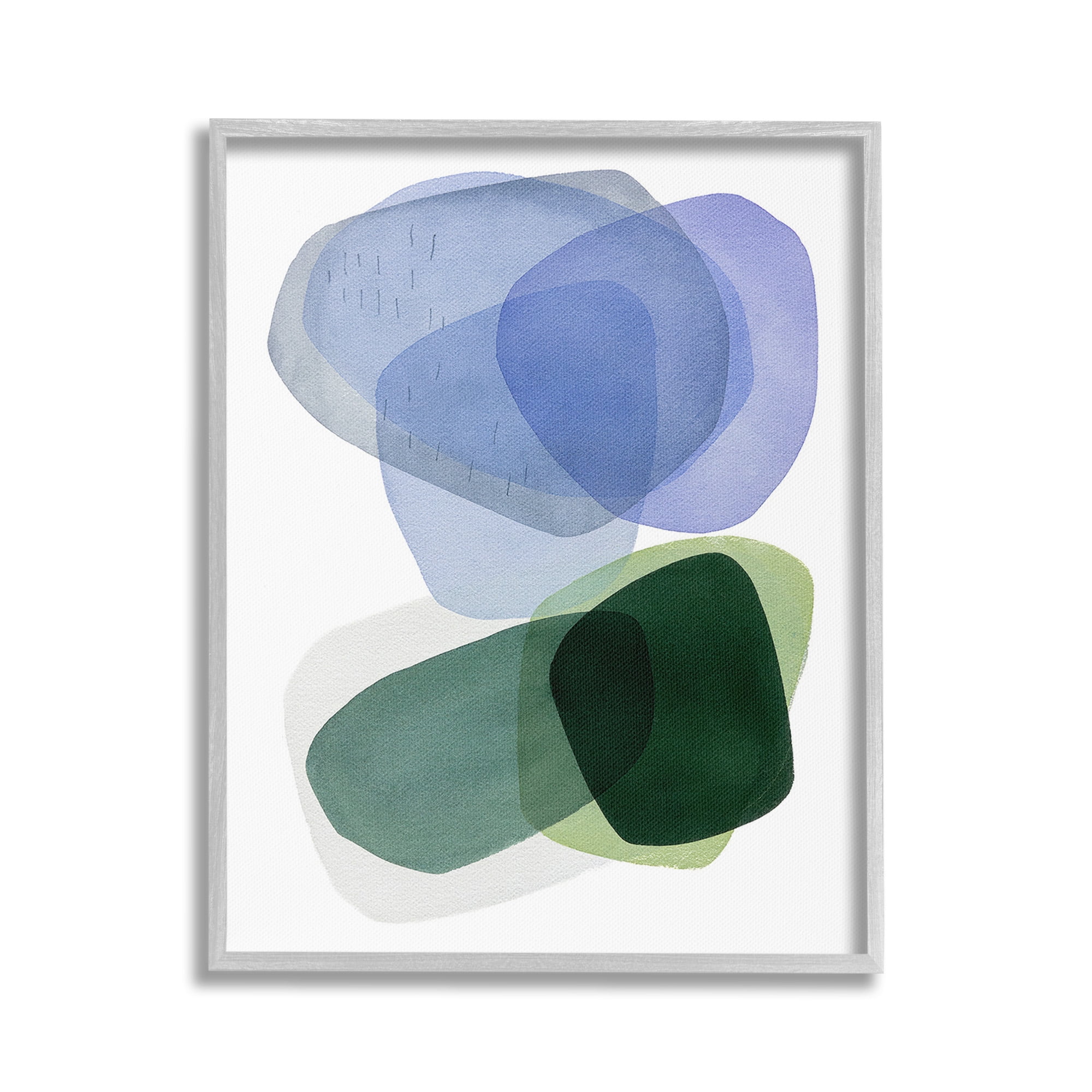 Stupell Industries Minimalist Opaque Shapes Abstract Painting Gray Framed Art Print Wall Art, 16 x 20