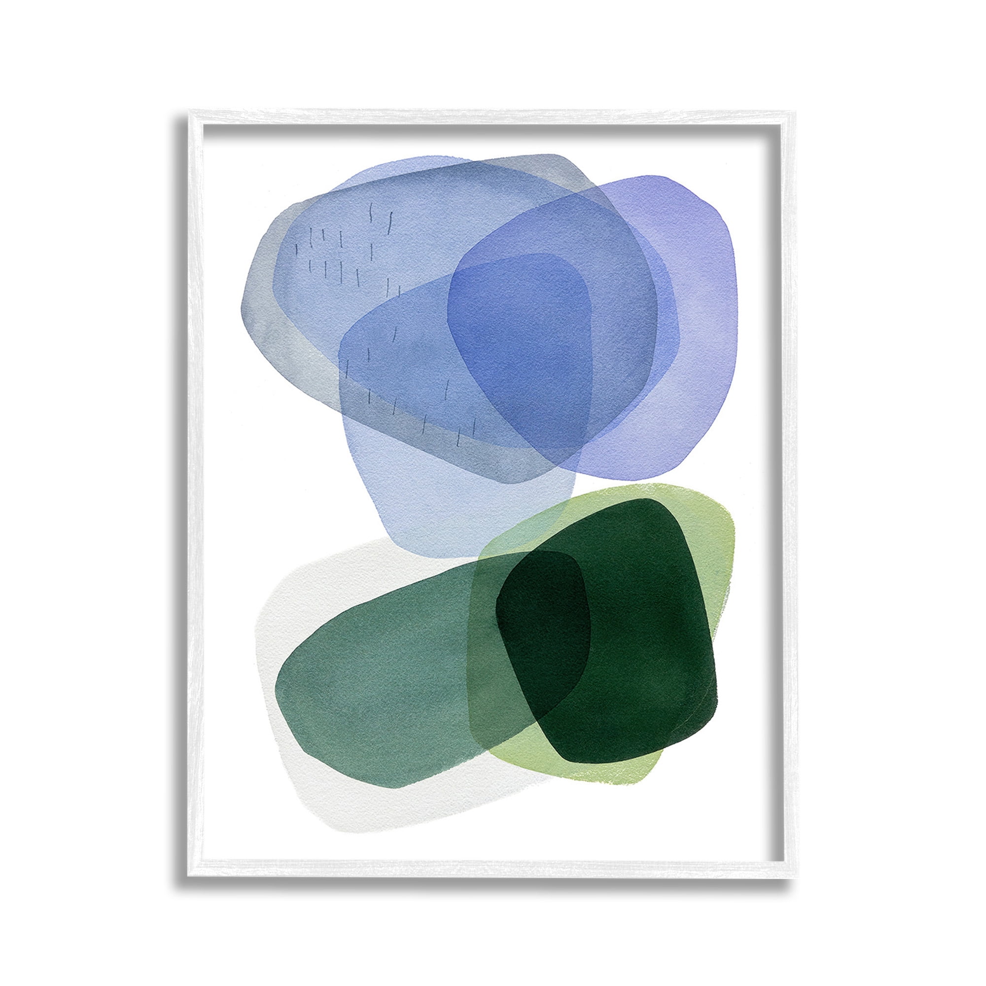 Stupell Industries Minimalist Opaque Shapes Abstract Painting White Framed Art Print Wall Art, 11 x 14