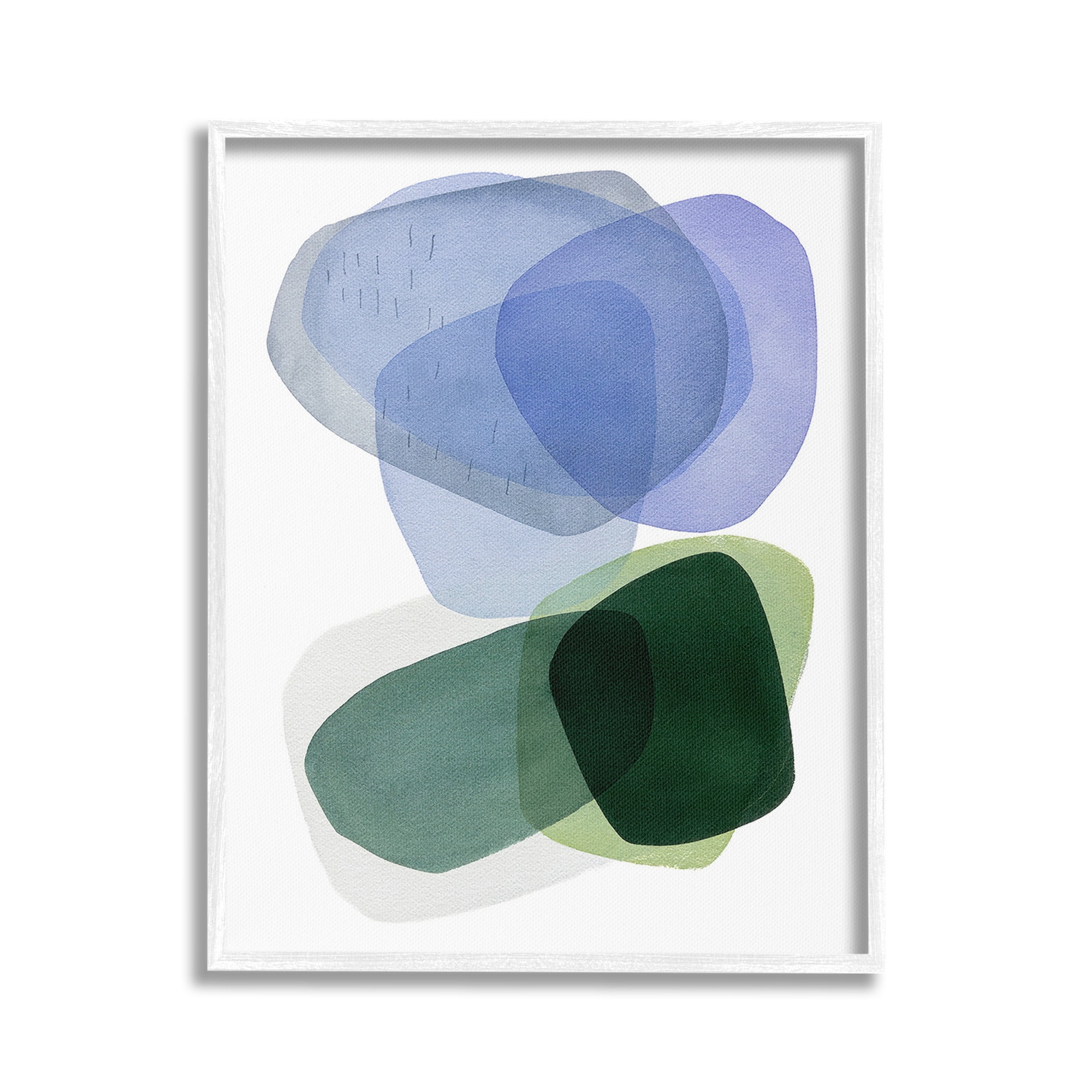 Stupell Industries Minimalist Opaque Shapes Abstract Painting White Framed Art Print Wall Art, 16 x 20