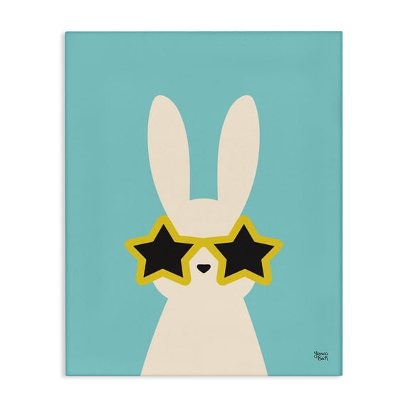 Stupell Industries Minimalist Rabbit & Star Sunglasses Canvas Art, 24 x 30, by Jessica Beck
