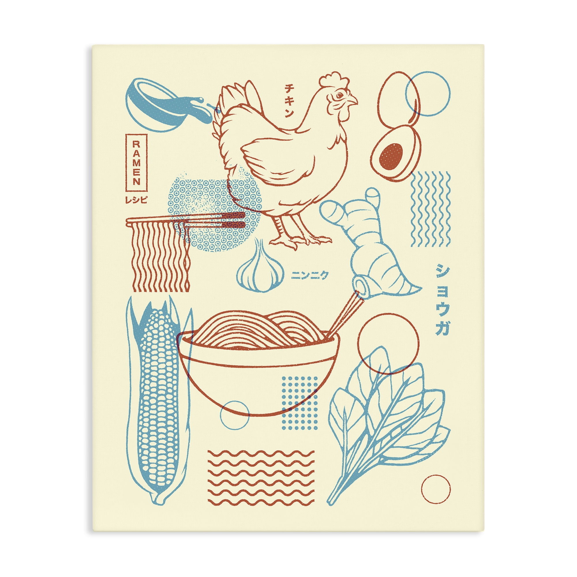Stupell Industries Minimalist Ramen Ingredients Canvas Wall Art, design by Tobe Fonseca