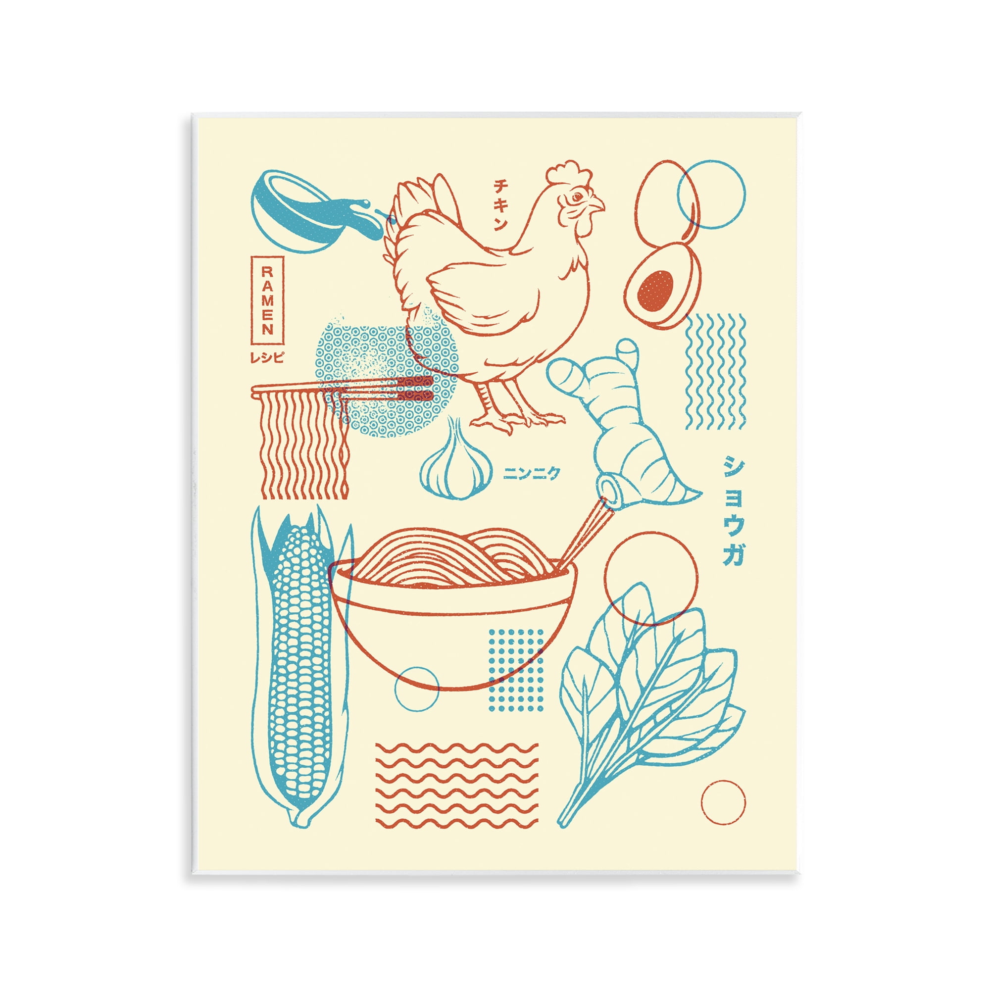 Stupell Industries Minimalist Ramen Ingredients Wall Plaque Art, design by Tobe Fonseca