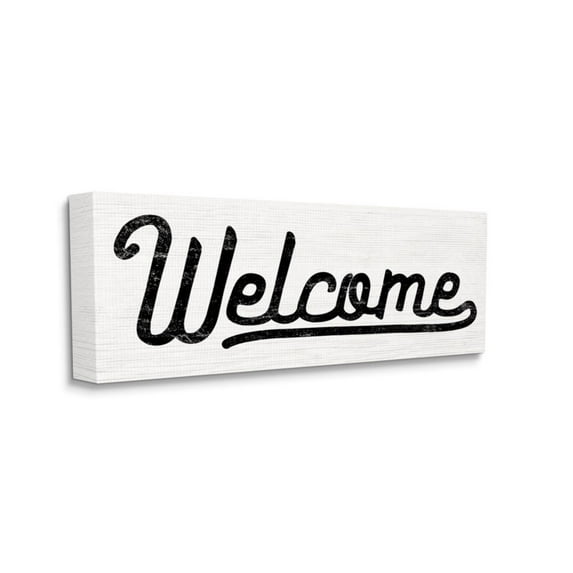 Stupell Industries Minimalist Welcome Sign with Whimsical Script Design by Daphne Polselli, 13" x 30"