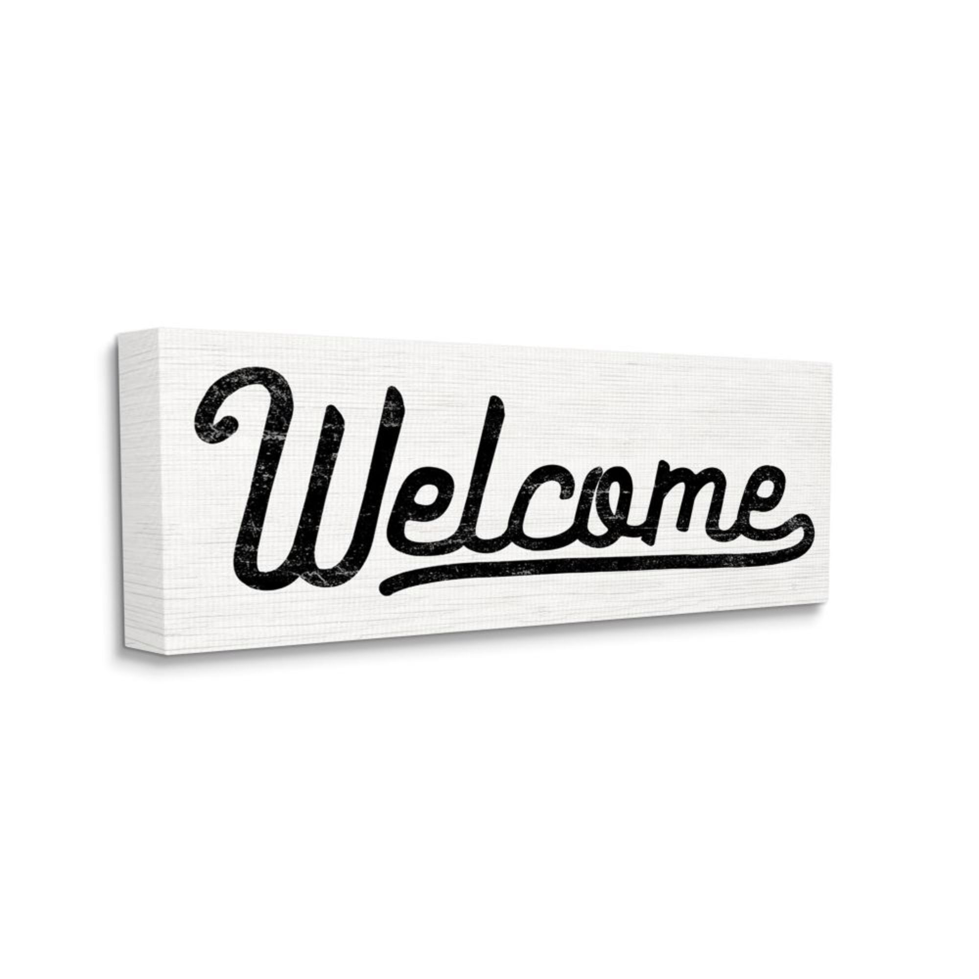 Stupell Industries Minimalist Welcome Sign with Whimsical Script Design by Daphne Polselli, 20" x 48"