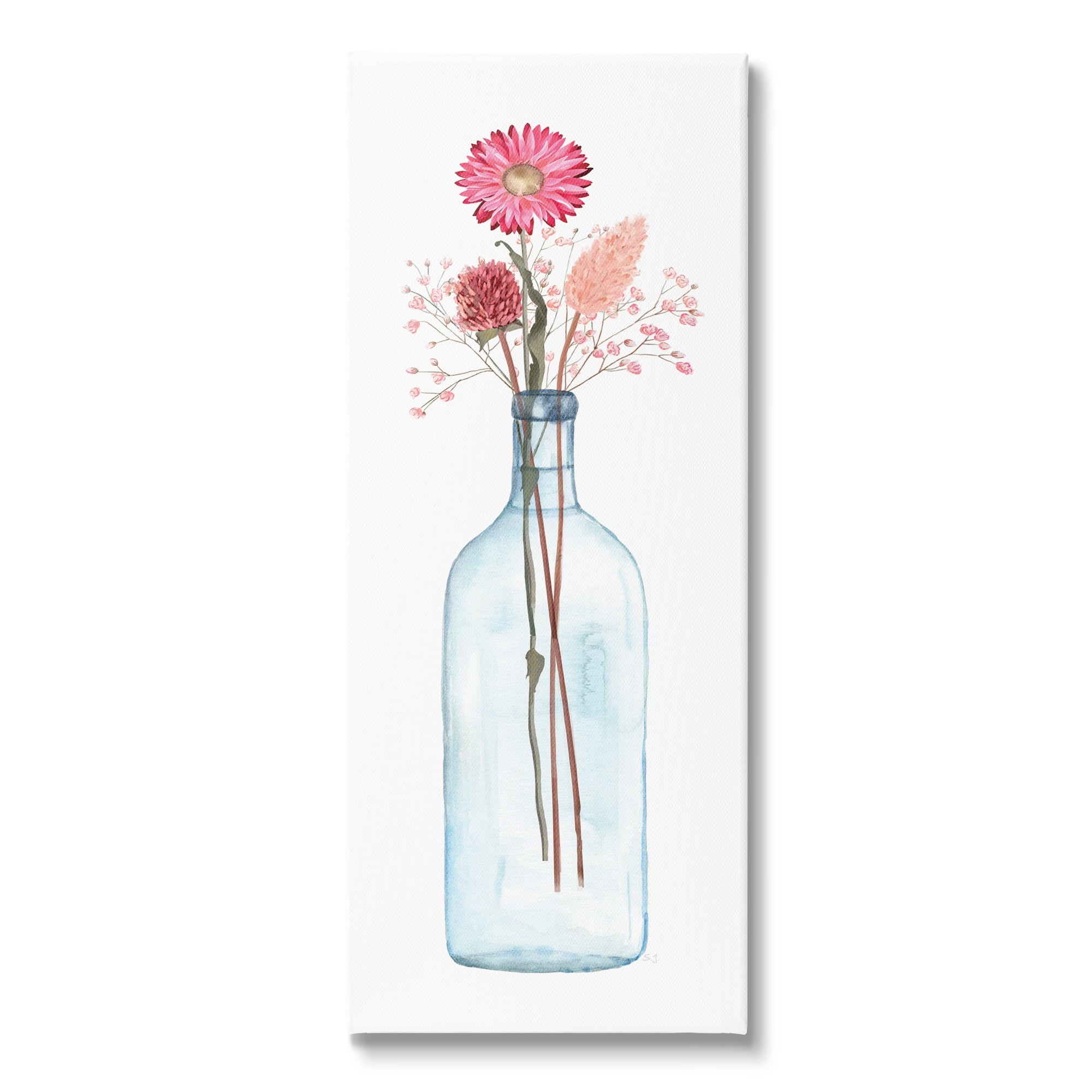 Stupell Industries Minimalistic Aster Flower Arrangement Glass Jar Simple Design, 10 x 24, Design by Susan Jill