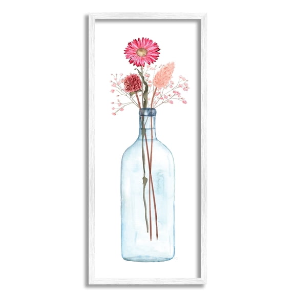 Stupell Industries Minimalistic Aster Flower Arrangement Glass Jar Simple Design, 10 x 24, Design by Susan Jill