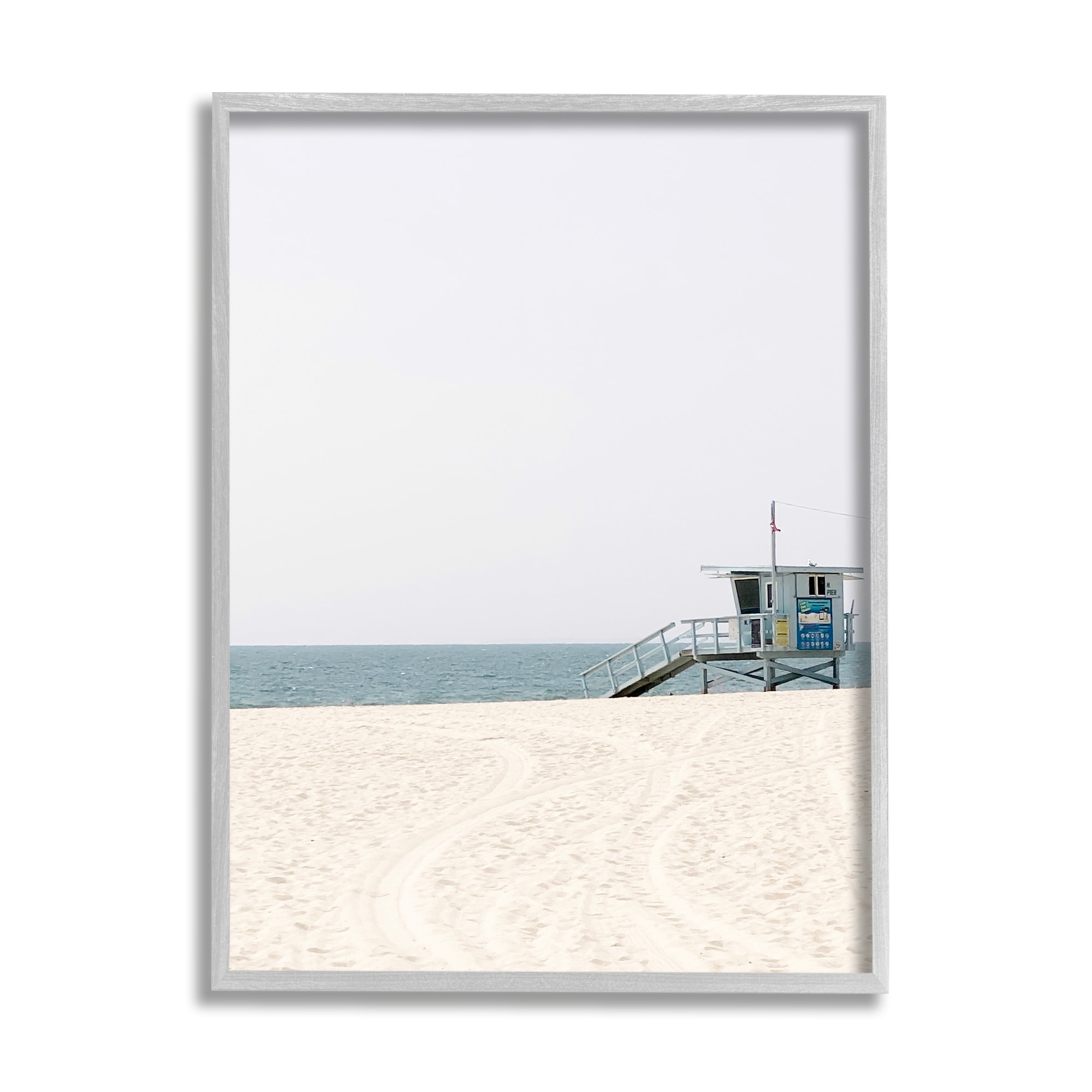 Stupell Industries Minimalistic Life Guard Beach Tower Photograph,16 x 20, Design by Amelia Myers