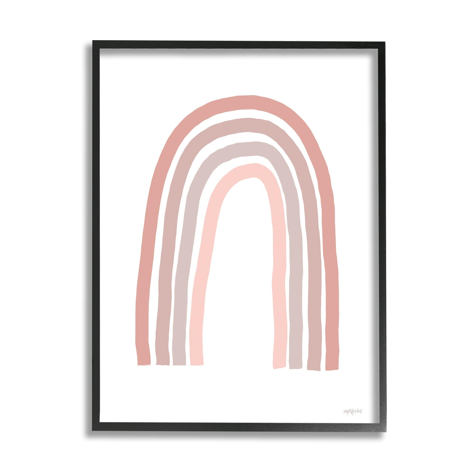Stupell Industries Minimalistic Rainbow Drawing Quiet Pink Pastel Stripes,11 x 14, Design by Imperfect Dust