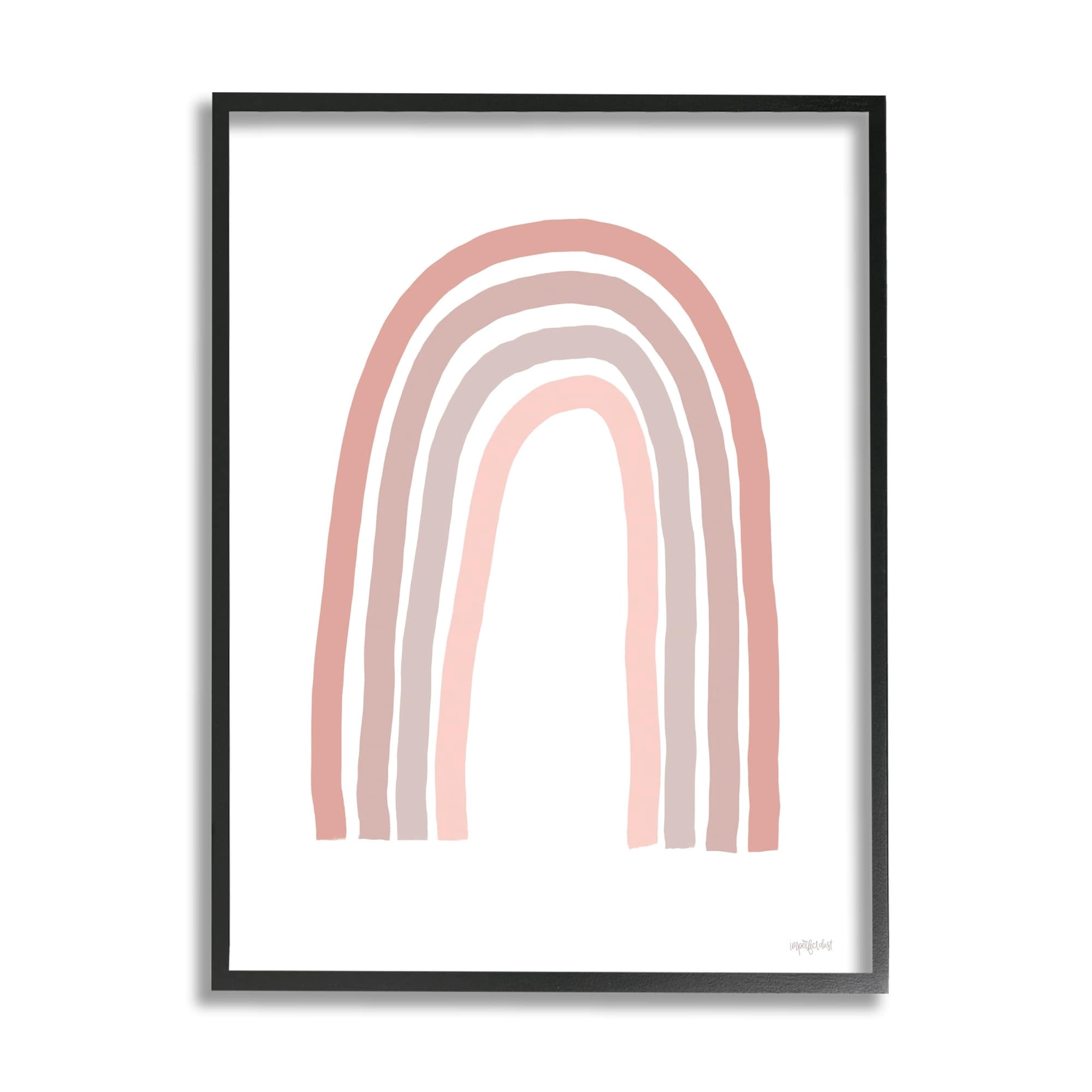 Stupell Industries Minimalistic Rainbow Drawing Quiet Pink Pastel Stripes,16 x 20, Design by Imperfect Dust