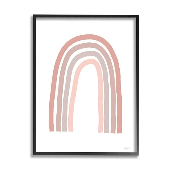 Stupell Industries Minimalistic Rainbow Drawing Quiet Pink Pastel Stripes,24 x 30, Design by Imperfect Dust