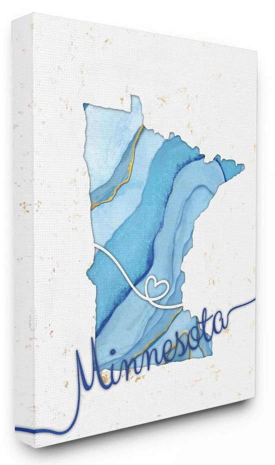 Stupell Industries Minnesota Agate Blue US State Design Canvas Wall Art by Ziwei Li