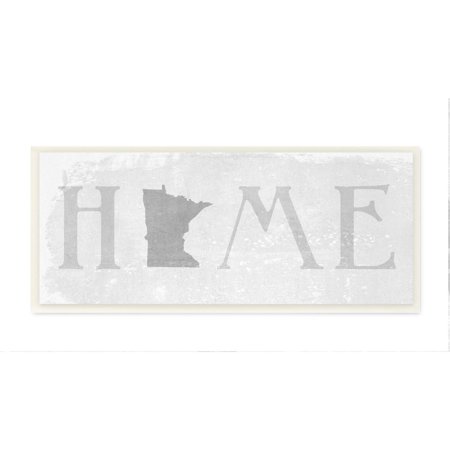 Stupell Industries Minnesota Home State Map Grey Neutral Textured Word Design Wall Plaque Art by Daphne Polselli