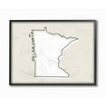 thumbnail image 1 of Stupell Industries Minnesota Home State Map Neutral Print Design Framed Giclee Texturized Art by Daphne Polselli, 1 of 2